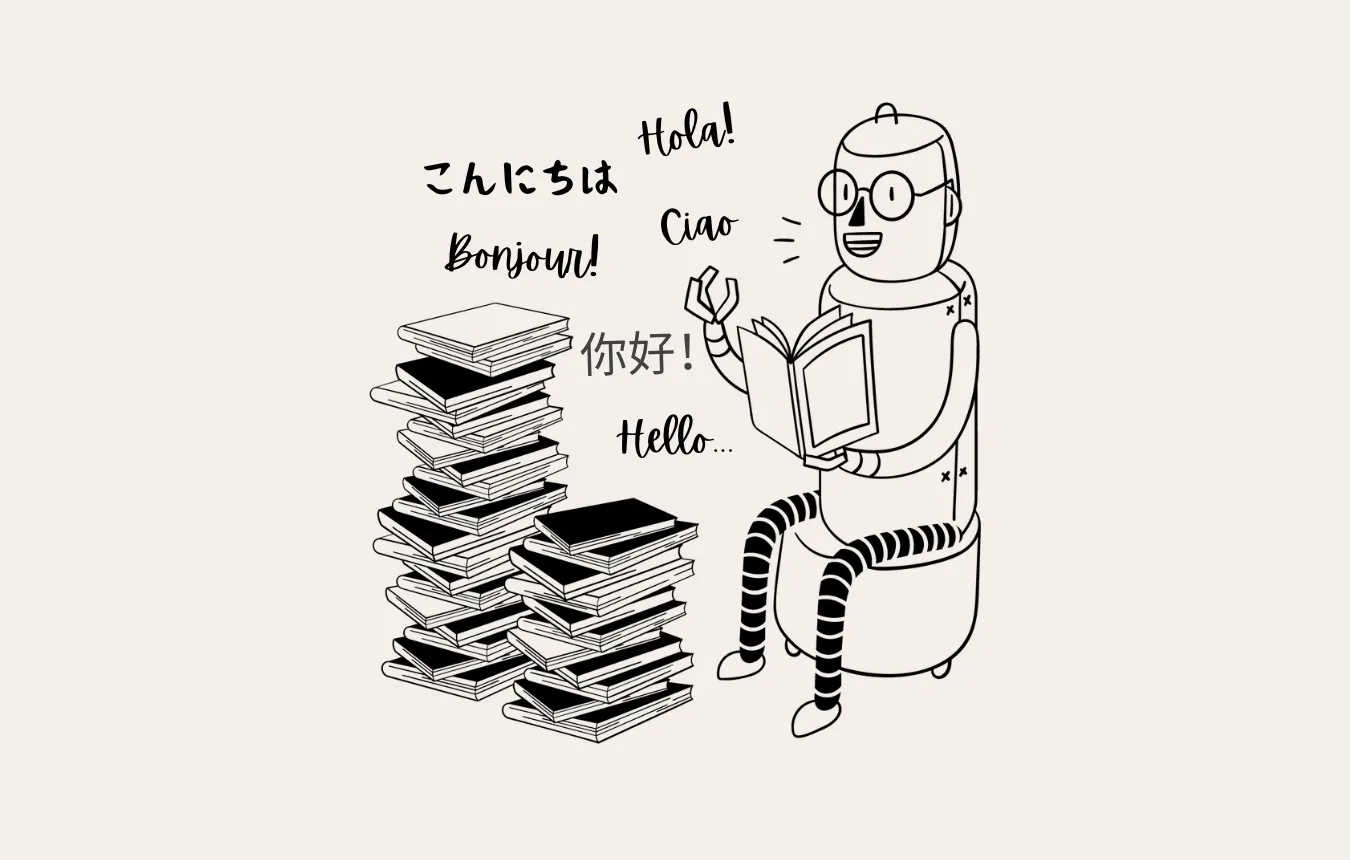 AN AI ROBOT LEARNS BY READING LOTS OF BOOKS